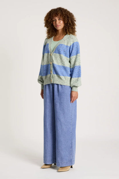 EB & IVE - ZARDA CARDIGAN - SAGE/LAKE