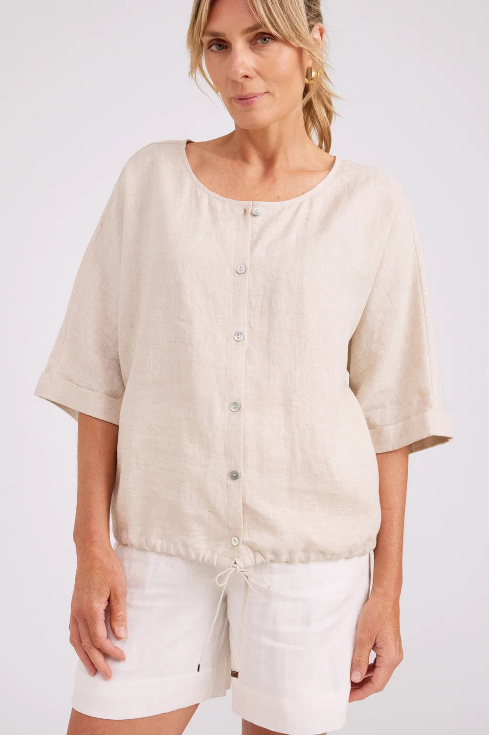 EB & IVE STUDIO BUTTON TOP/JACKET - TUSK