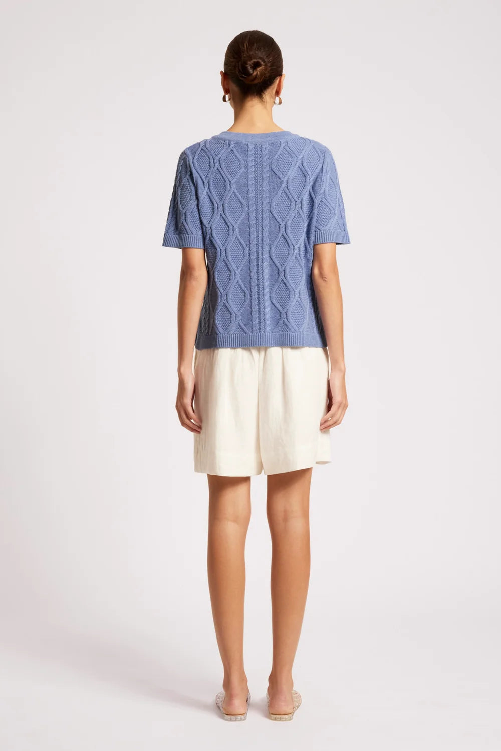 EB & IVE CASA CABLE V KNIT - MARINE