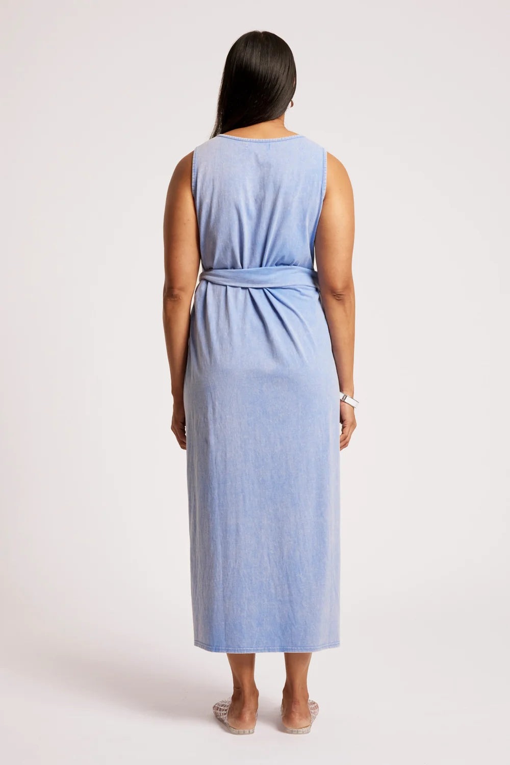EB & IVE CALDERA WRAP TANK DRESS - MARINE