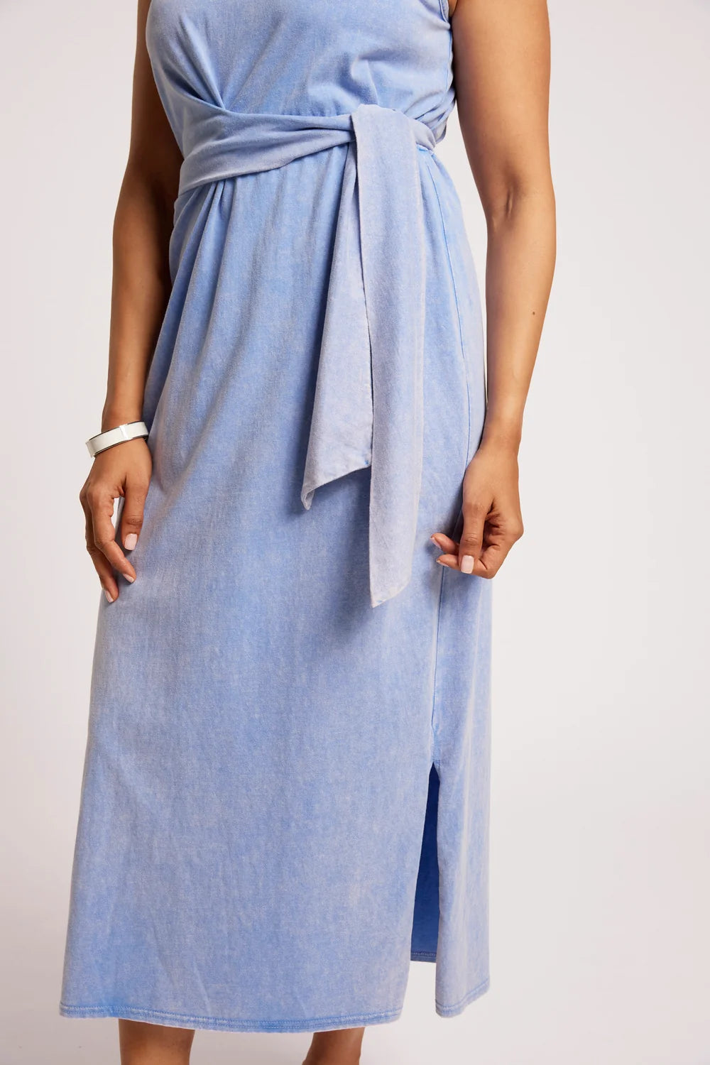 EB & IVE CALDERA WRAP TANK DRESS - MARINE
