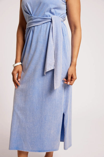 EB & IVE CALDERA WRAP TANK DRESS - MARINE