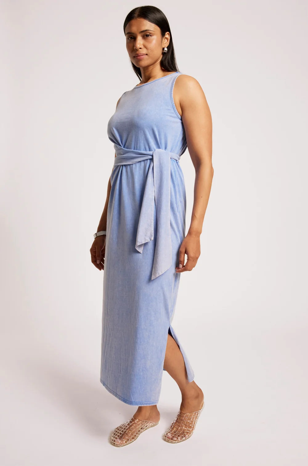 EB & IVE CALDERA WRAP TANK DRESS - MARINE