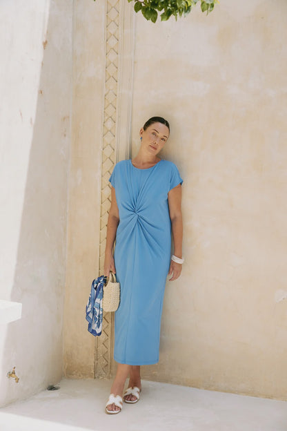 EB & IVE CASA TWIST DRESS - MARINE
