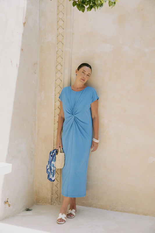 EB & IVE CASA TWIST DRESS - MARINE