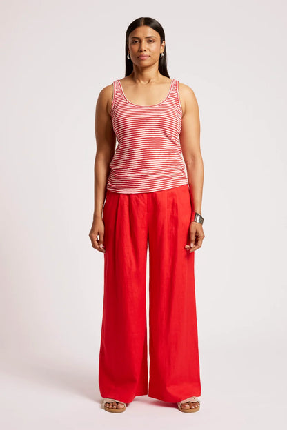 EB & IVE CASA STRIPED TANK - APEROL/WHITE