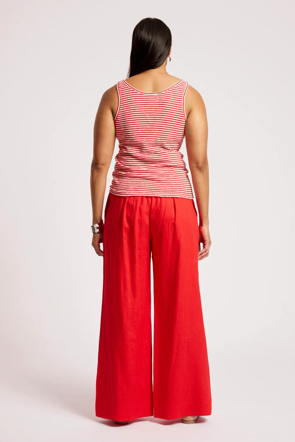 EB & IVE CASA STRIPED TANK - APEROL/WHITE