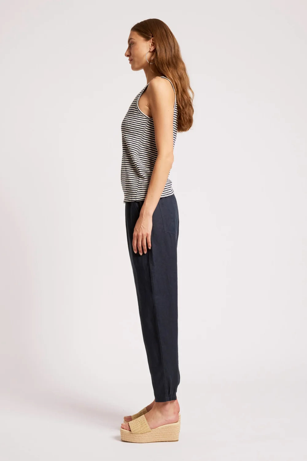 EB & IVE CASA STRIPED TANK - INDIGO/WHITE