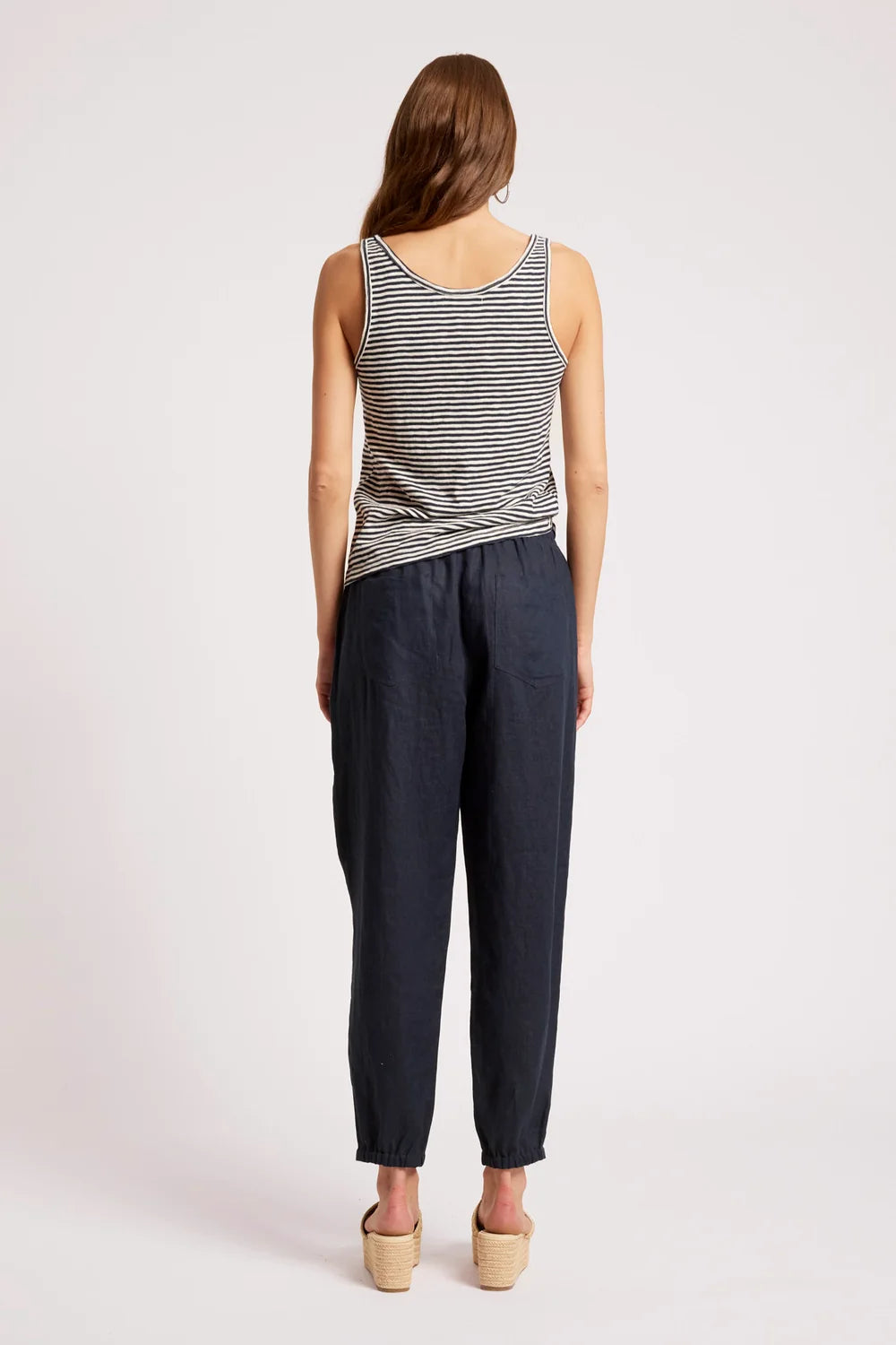 EB & IVE CASA STRIPED TANK - INDIGO/WHITE
