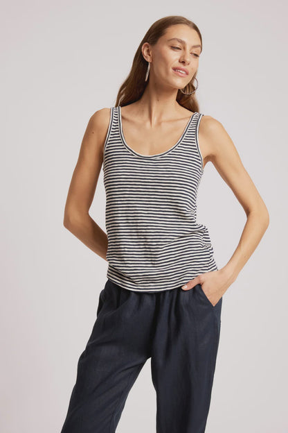 EB & IVE CASA STRIPED TANK - INDIGO/WHITE