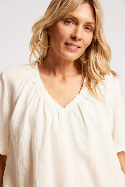 EB & IVE COVE RELAXED TOP - WHITE