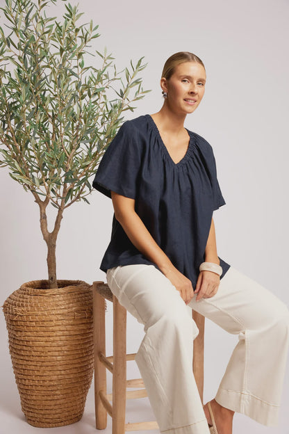 EB & IVE COVE RELAXED TOP - INDIGO