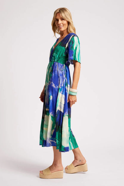 EB & IVE PALMERA TIE MAXI DRESS - SEAFOAM