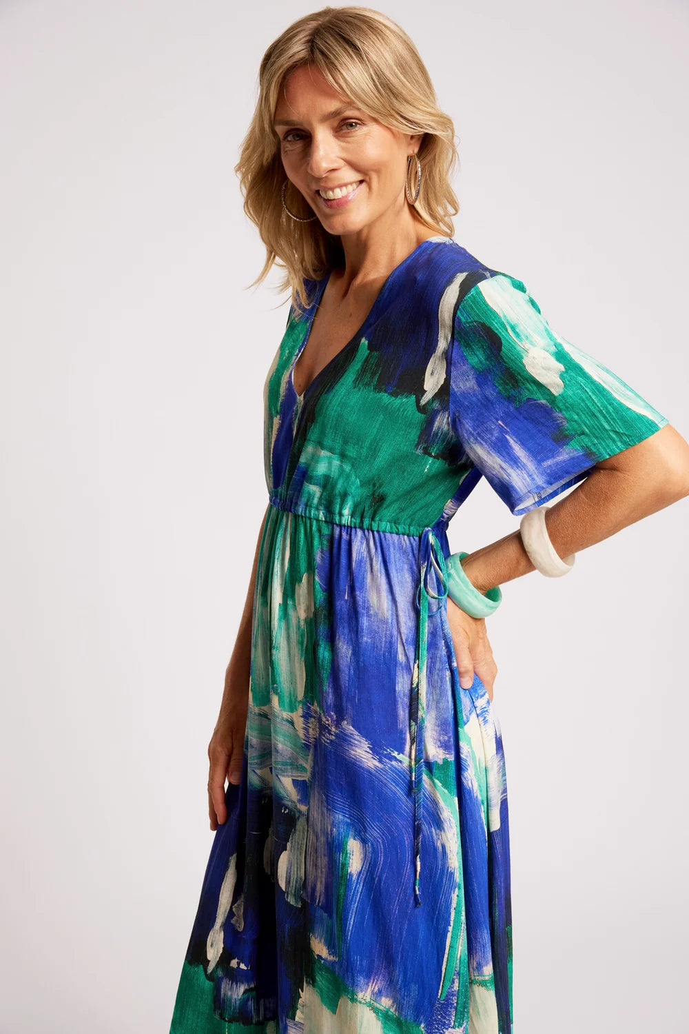 EB & IVE PALMERA TIE MAXI DRESS - SEAFOAM