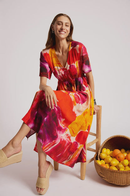 EB & IVE PALMERA TIE MAXI DRESS - SOLARA