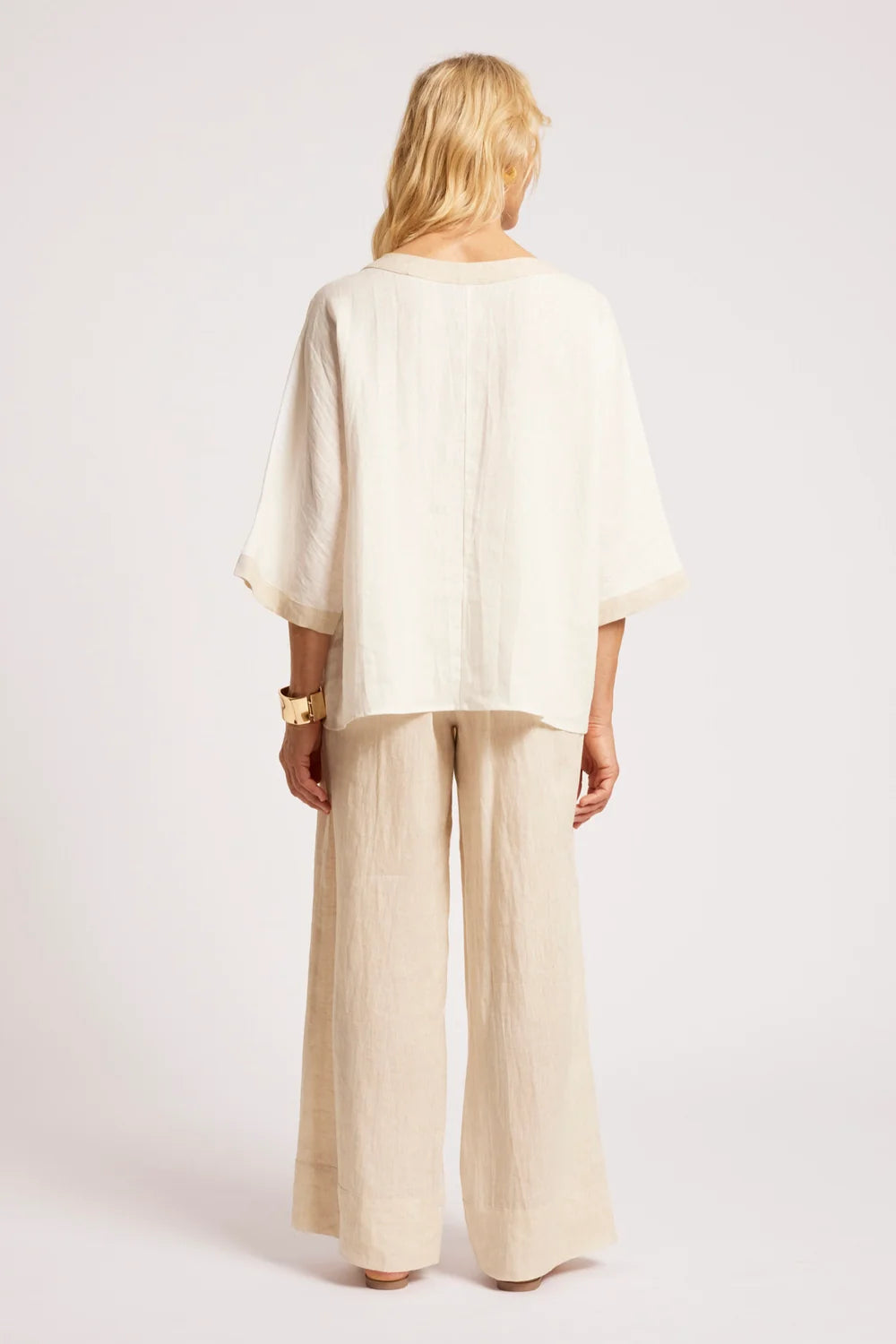 EB & IVE MARIS RELAXED SPLICE TOP - WHITE/TUSK