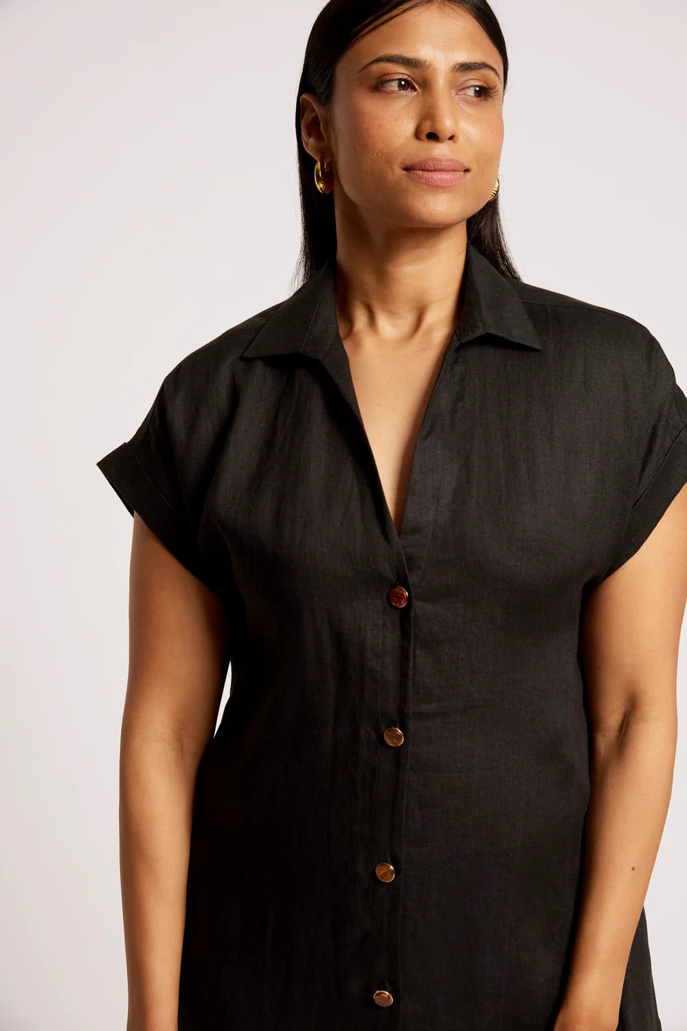 EB & IVE MARIS SHIRT DRESS - BLACK