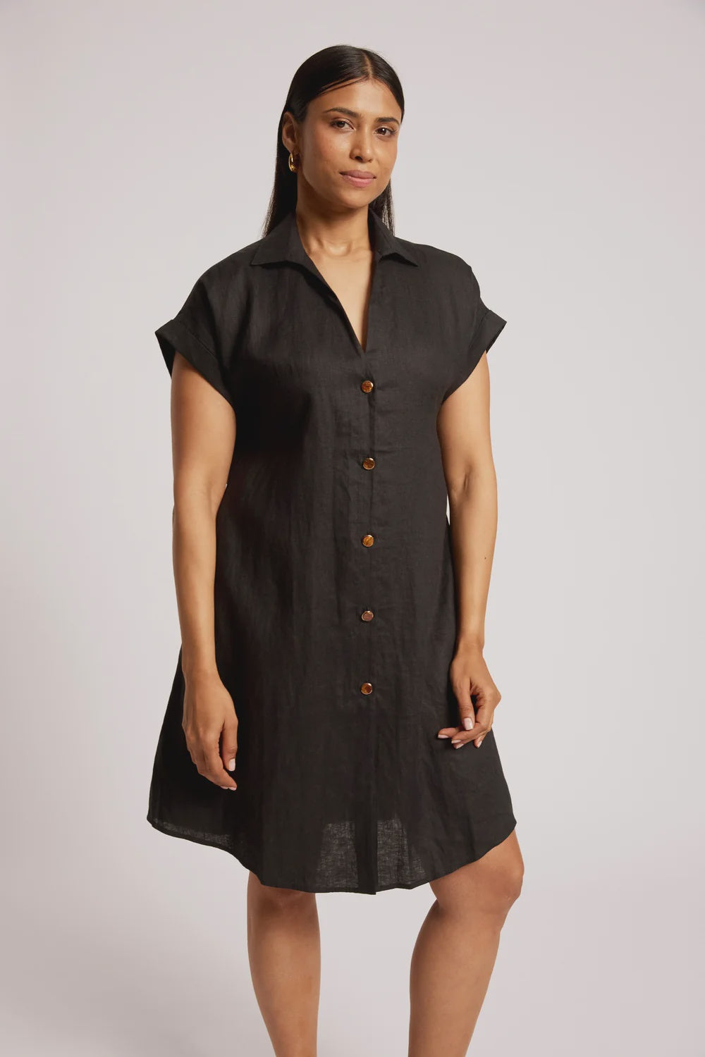 EB & IVE MARIS SHIRT DRESS - BLACK