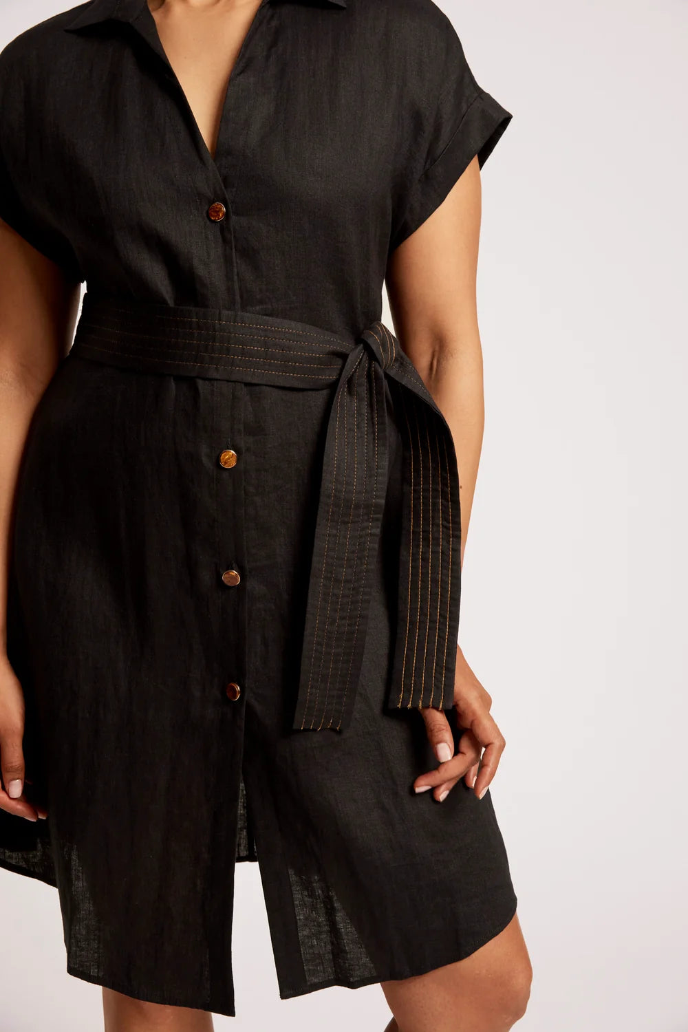 EB & IVE MARIS SHIRT DRESS - BLACK