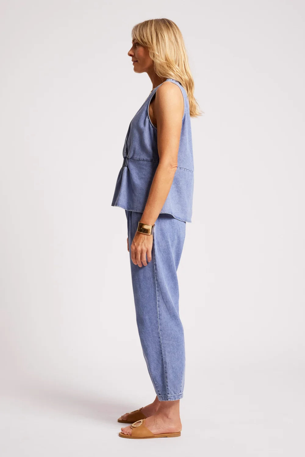EB & IVE DUSK DENIM TANK - DENIM