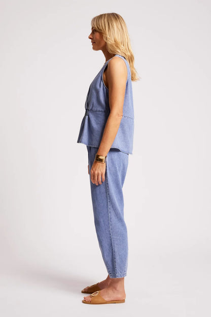 EB & IVE DUSK DENIM TANK - DENIM