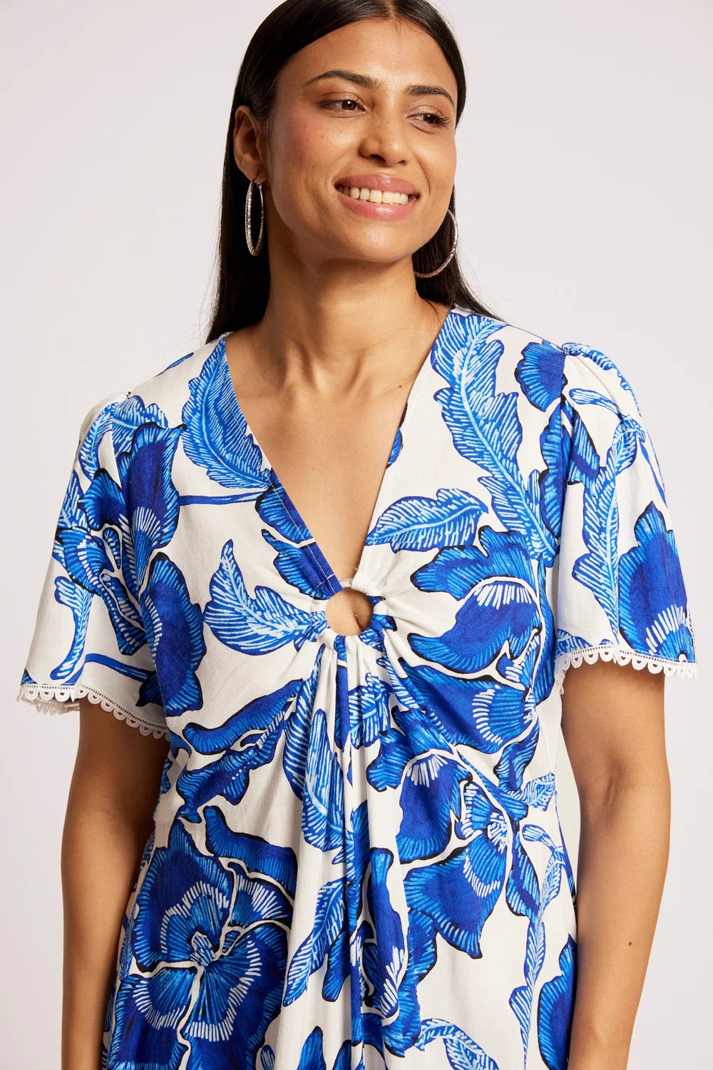 EB & IVE GAIA MAXI DRESS - AZURE