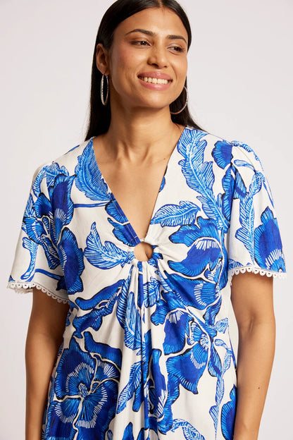 EB & IVE GAIA MAXI DRESS - AZURE