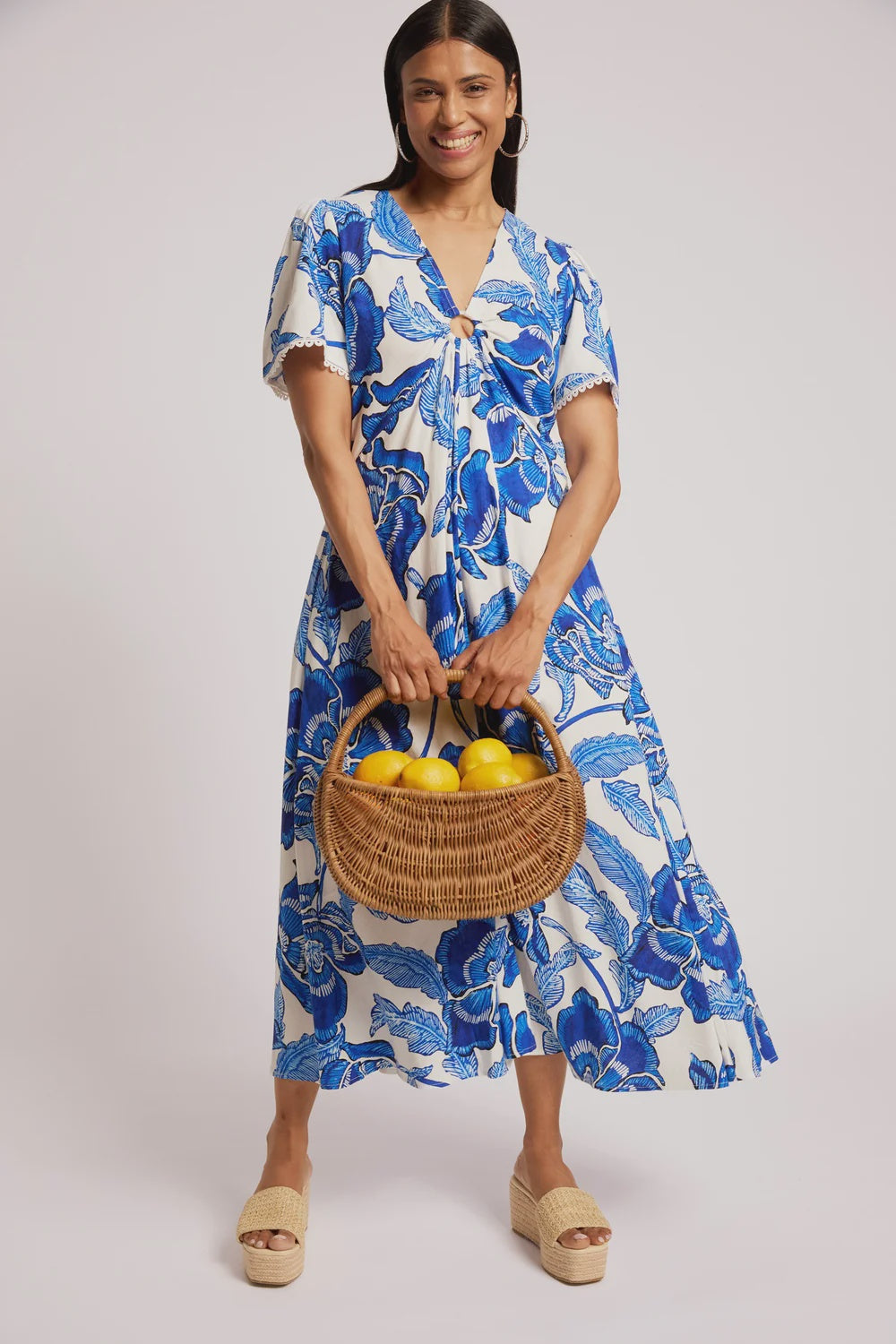 EB & IVE GAIA MAXI DRESS - AZURE