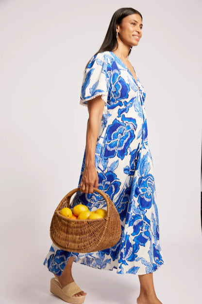 EB & IVE GAIA MAXI DRESS - AZURE