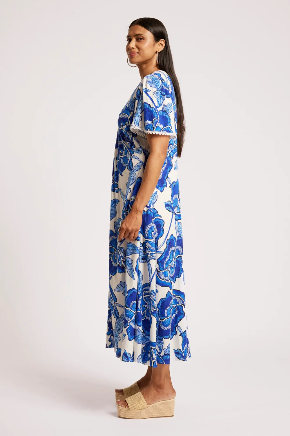 EB & IVE GAIA MAXI DRESS - AZURE