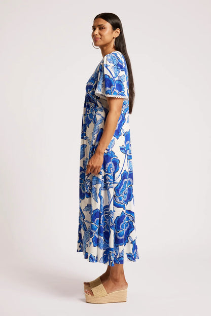 EB & IVE GAIA MAXI DRESS - AZURE