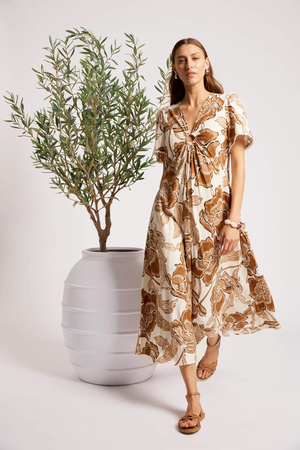 EB & IVE GAIA MAXI DRESS - DUNE