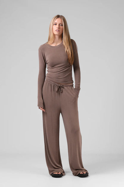 RPM LUX EVERYDAY L/S TOP - TAUPE