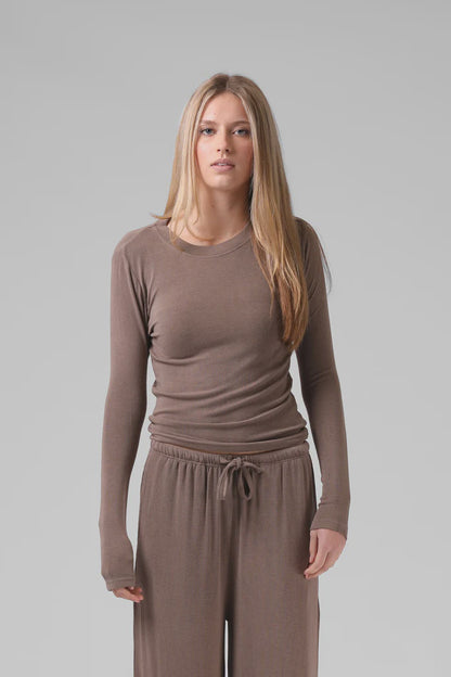 RPM LUX EVERYDAY L/S TOP - TAUPE