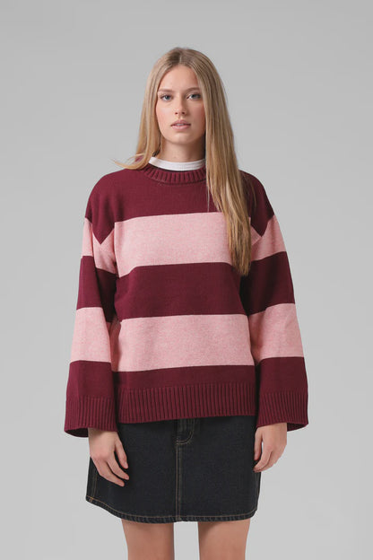 RPM GEORGIA STRIPE KNIT - PLUM/PINK