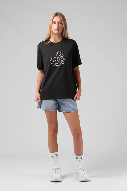 RPM CLOTHING - FLOWERS TEE - CHARCOAL