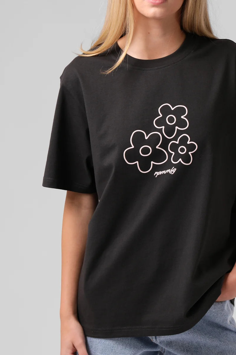 RPM CLOTHING - FLOWERS TEE - CHARCOAL