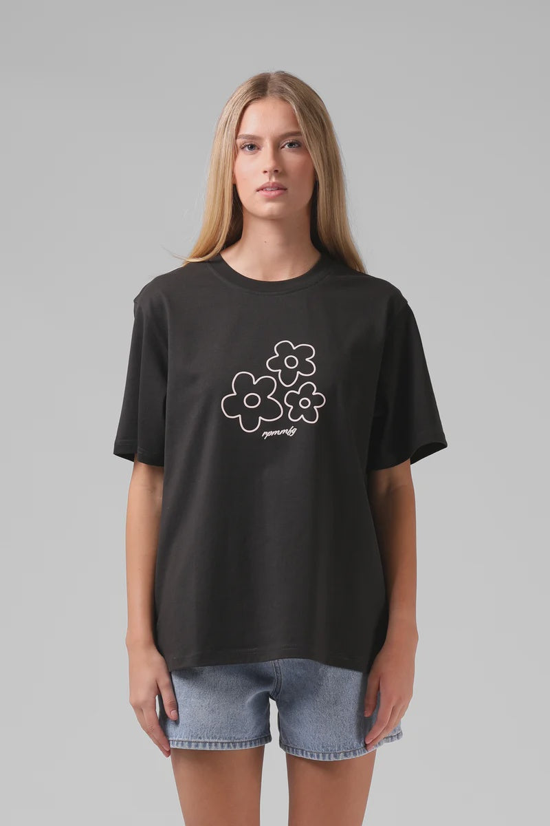 RPM CLOTHING - FLOWERS TEE - CHARCOAL