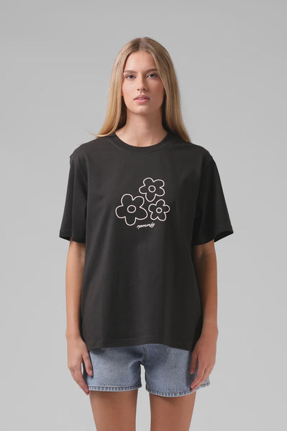 RPM CLOTHING - FLOWERS TEE - CHARCOAL