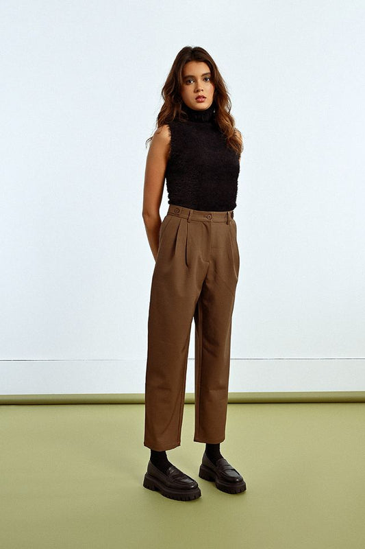 LILI SIDONIO WOVEN PANTS - BROWN