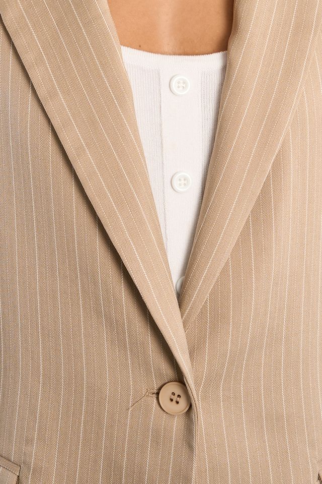 LILI SIDONIO WOVEN BLAZER - BEIGE