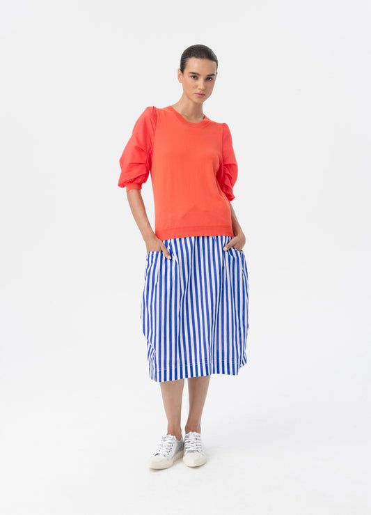 BLACKLIST COOPER SKIRT - BLUE STRIPE