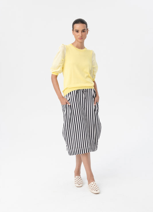 BLACKLIST COOPER SKIRT - BLACK STRIPE