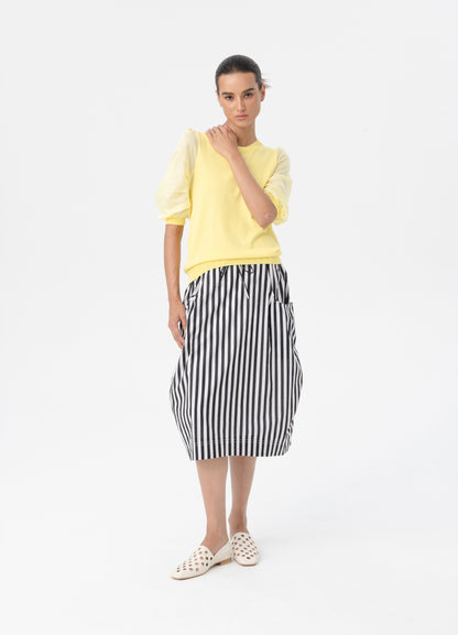 BLACKLIST COOPER SKIRT - BLACK STRIPE