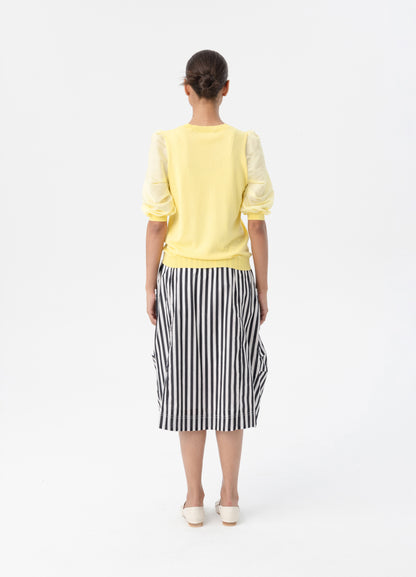 BLACKLIST COOPER SKIRT - BLACK STRIPE