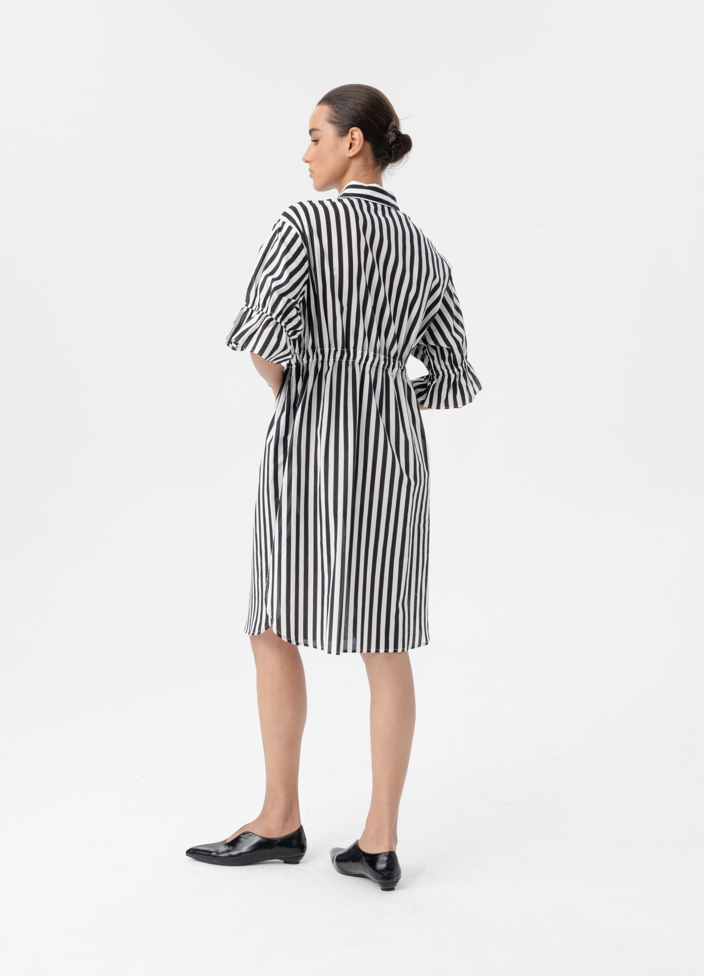BLACKLIST VENA SHIRT DRESS - BLACK STRIPE