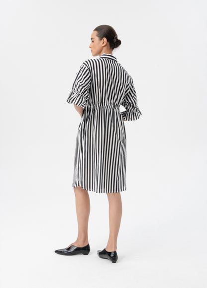 BLACKLIST VENA SHIRT DRESS - BLACK STRIPE