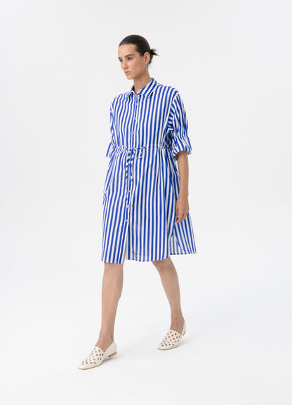 BLACKLIST VENA SHIRT DRESS - BLUE STRIPE