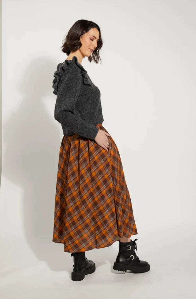 DRAMA THE LABEL CLAIRE SKIRT - AUTUMN CHECK - 6051