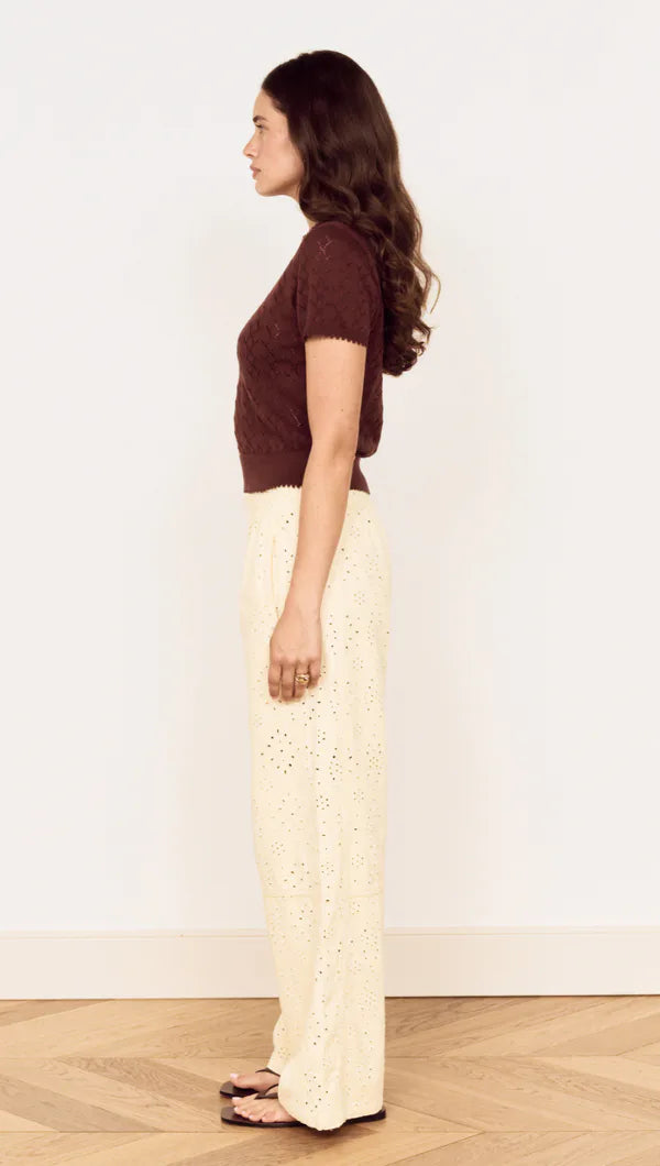 MINK PINK CALLA KNIT TEE - CHOCOLATE